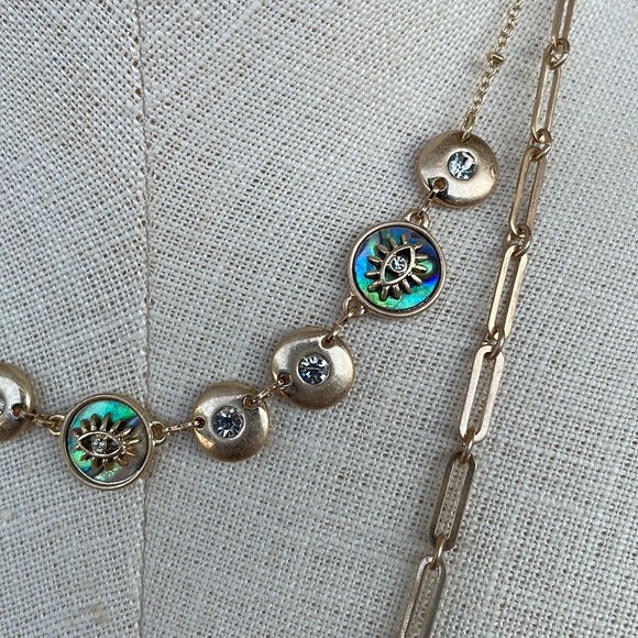 LONNA & LILLY Set in Distressed Gold-Tone Two-Row Long Pendant Necklace, 34" NWT - Picture 5 of 12